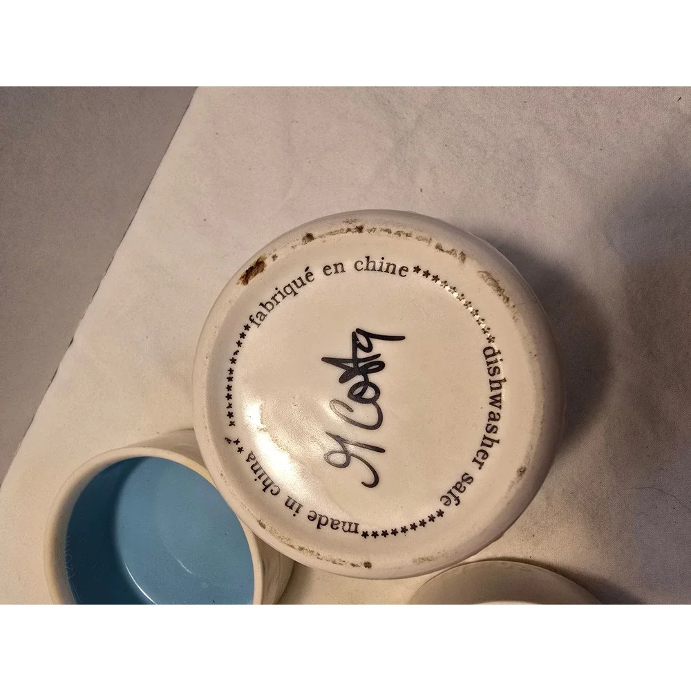 Alcott Ceramic Stackable Milk Bottle Measuring Cup Set White Multi Color 4 Piece